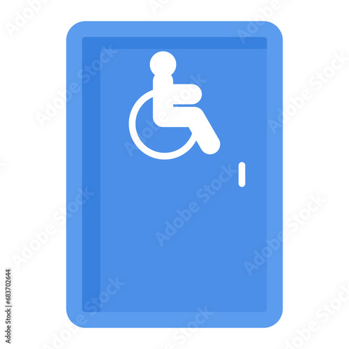 Wheelchair Accessible Flat Multicolor Icon photo