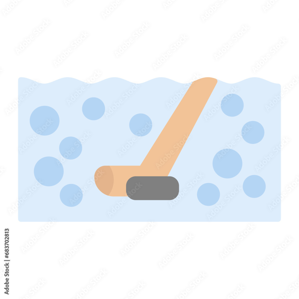 Underwater Hockey Flat Multicolor Icon Underwater Hockey Flat Multicolor Icon