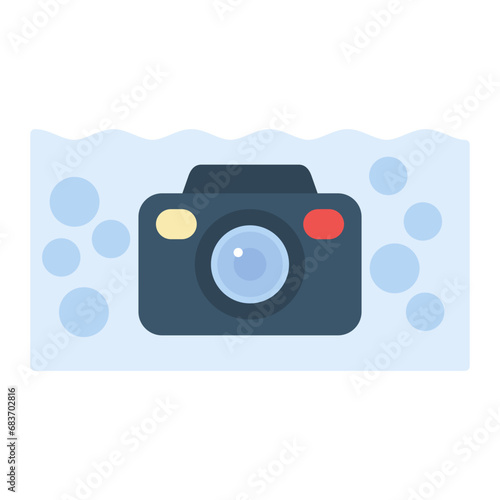 Underwater Photography Flat Multicolor Icon