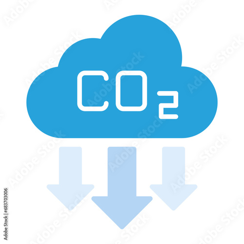 Reduce Co2 Emissions Flat Multicolor Icon