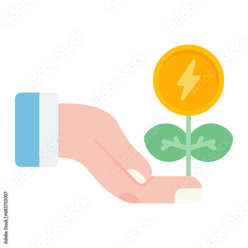 Reduce Energy Consumption Flat Multicolor Icon