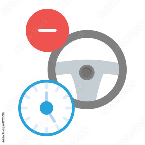 Reduce Daily Driving Flat Multicolor Icon