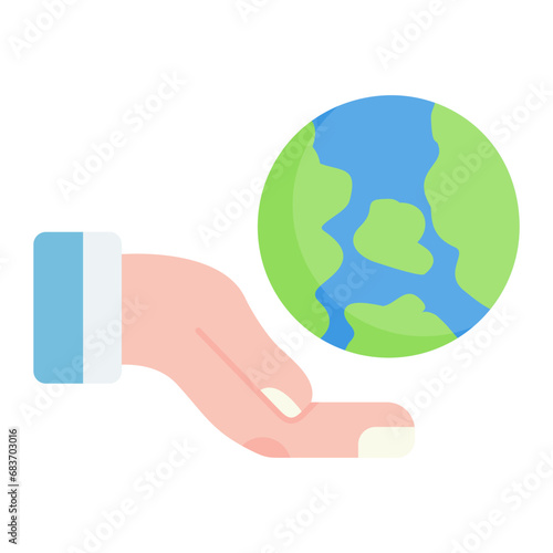 Save Earth Flat Multicolor Icon
