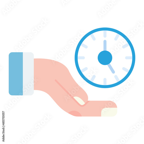 Time Saving Flat Multicolor Icon