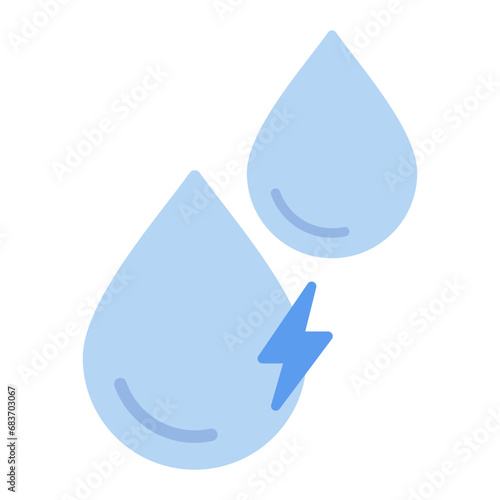 Water Energy Flat Multicolor Icon