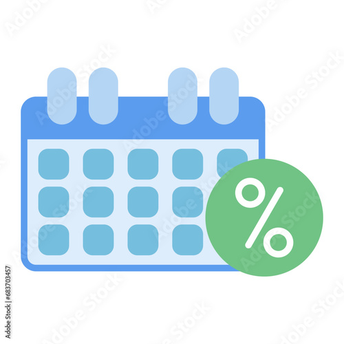 Annual Percentage Rate Flat Multicolor Icon