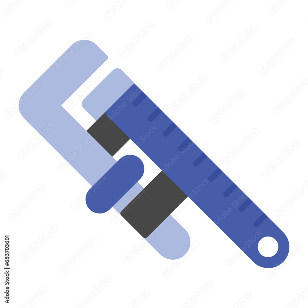Adjustable Wrench Flat Multicolor Icon Adjustable Wrench Flat Multicolor Icon