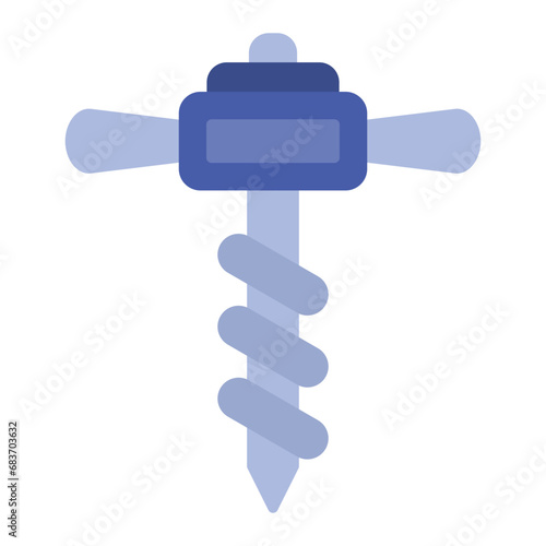 Drain Auger Flat Multicolor Icon