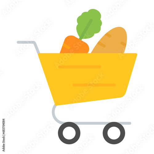 Groceries Flat Multicolor Icon