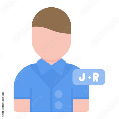 Junior Sales Rep Flat Multicolor Icon