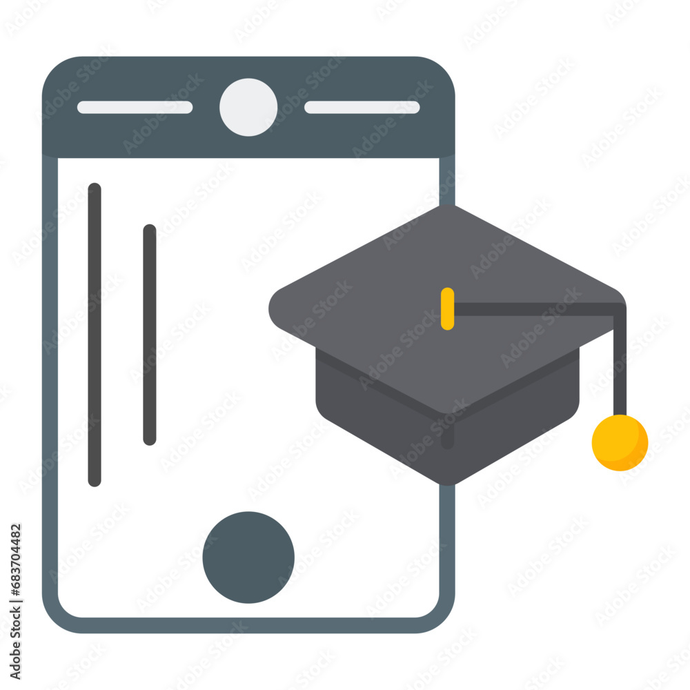 Online Courses Flat Multicolor Icon Online Courses Flat Multicolor Icon