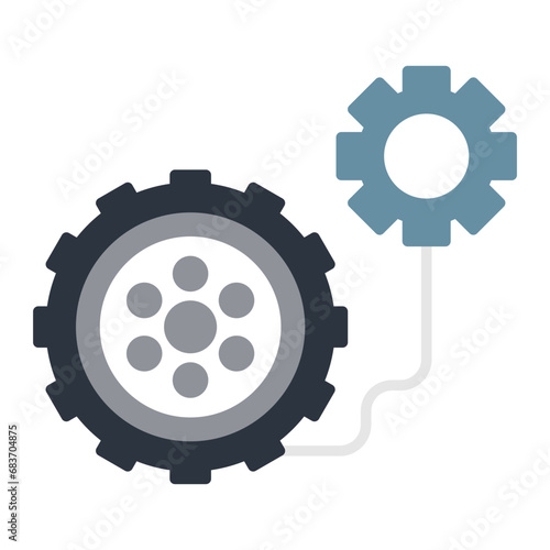 Tyres As A Service Flat Multicolor Icon