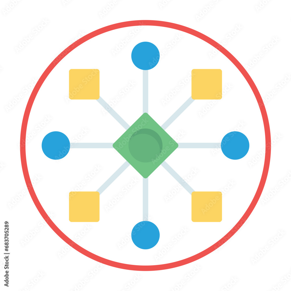 Cross Channel Flat Multicolor Icon Cross Channel Flat Multicolor Icon