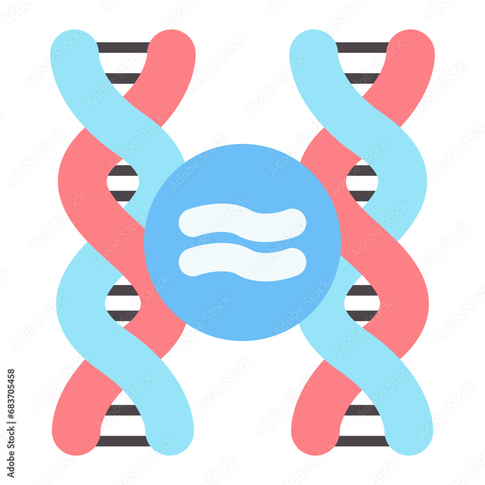 Genetic Comparation Flat Multicolor Icon Genetic Comparation Flat Multicolor Icon