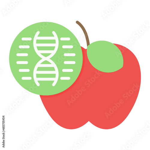 Genetic Modification Food Flat Multicolor Icon