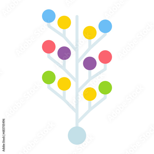 Phylogenetics Flat Multicolor Icon