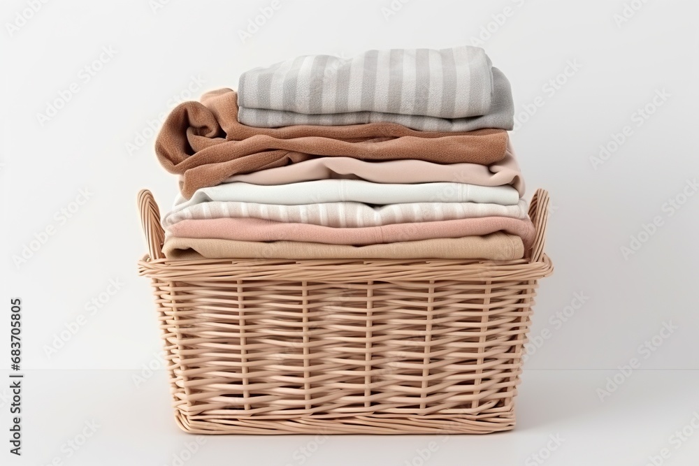 Obraz premium Laundry Day Harmony: Neat clothes Stack