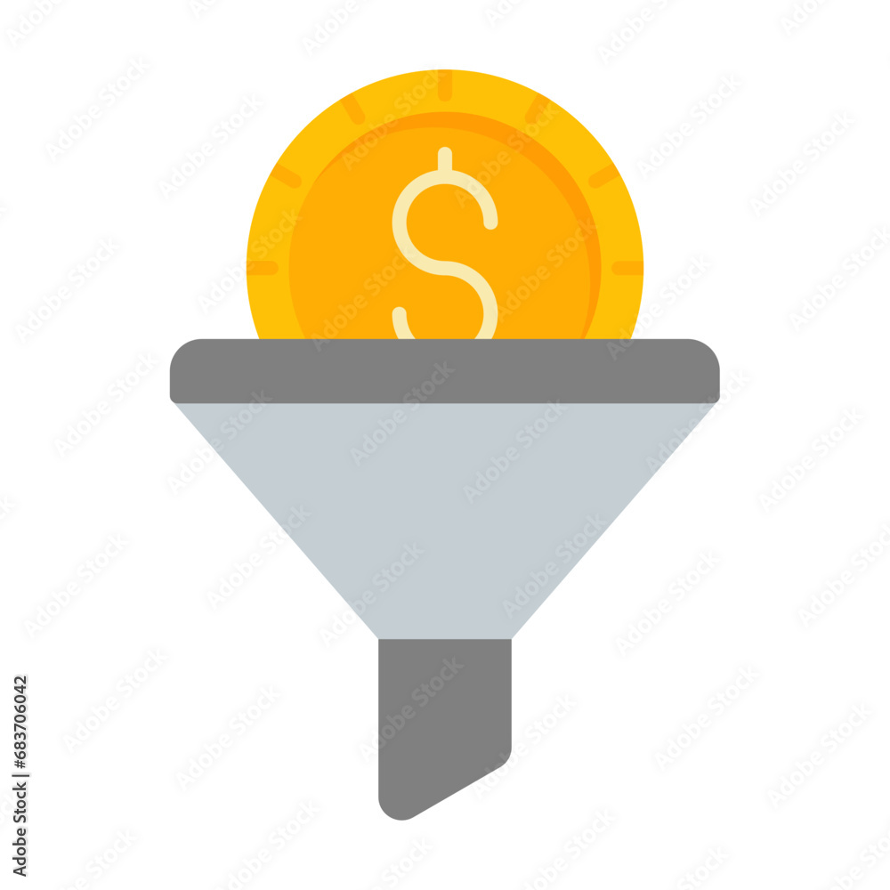 Sales Funnel Flat Multicolor Icon Sales Funnel Flat Multicolor Icon
