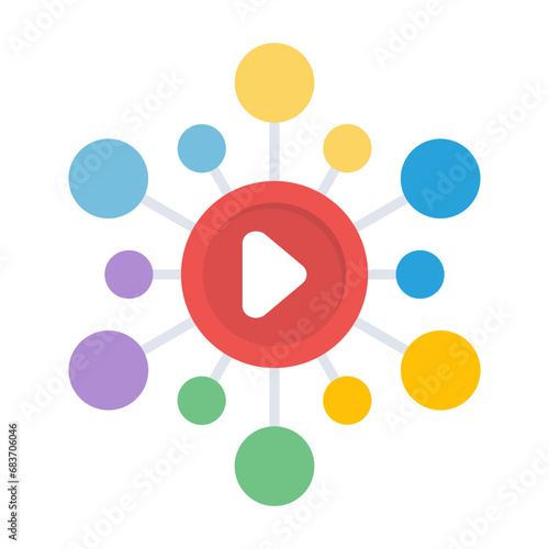 Social Media Flat Multicolor Icon