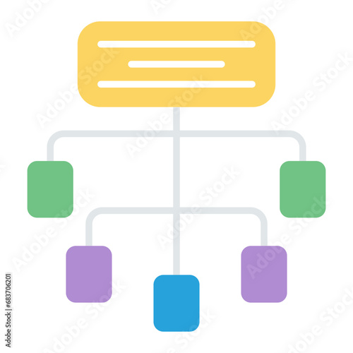 Information Architecture Flat Multicolor Icon