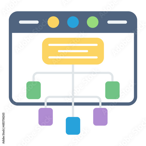 Front End Development Flat Multicolor Icon