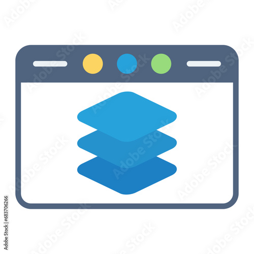 Full Stack Developer Flat Multicolor Icon