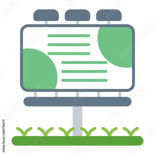 Yard Sign Flat Multicolor Icon