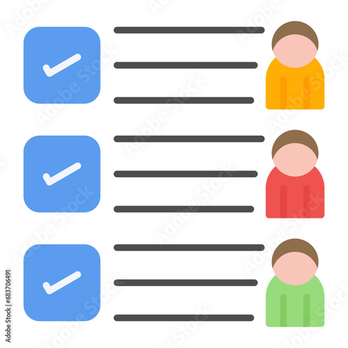 Attendance Flat Multicolor Icon