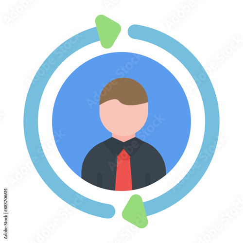 Employee Turnover Flat Multicolor Icon