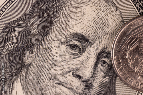 international currency American cash dollars close-up