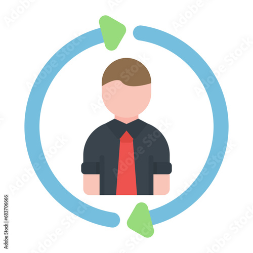 Job Rotation Flat Multicolor Icon