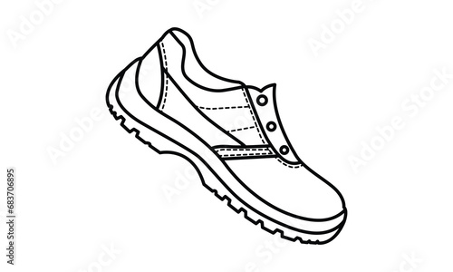 Boots outline icon symbol Flat vector illustration. Men's boots shoe glyph icon Hiking silhouette boots Flat vector illustration.
