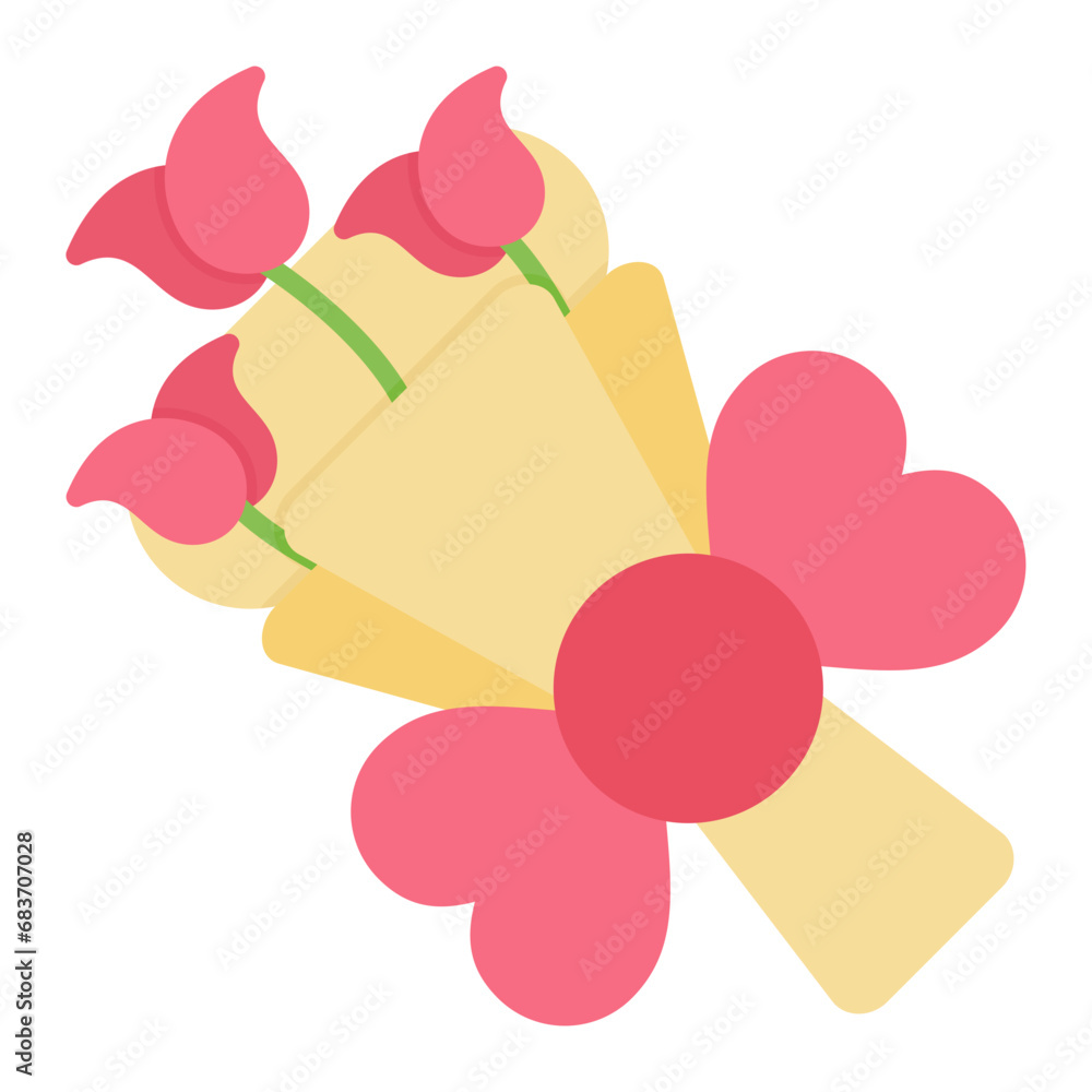 Bouquet Flat Multicolor Icon Bouquet Flat Multicolor Icon