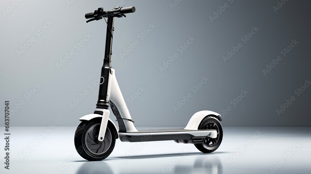 a black and white scooter a black and white scooter