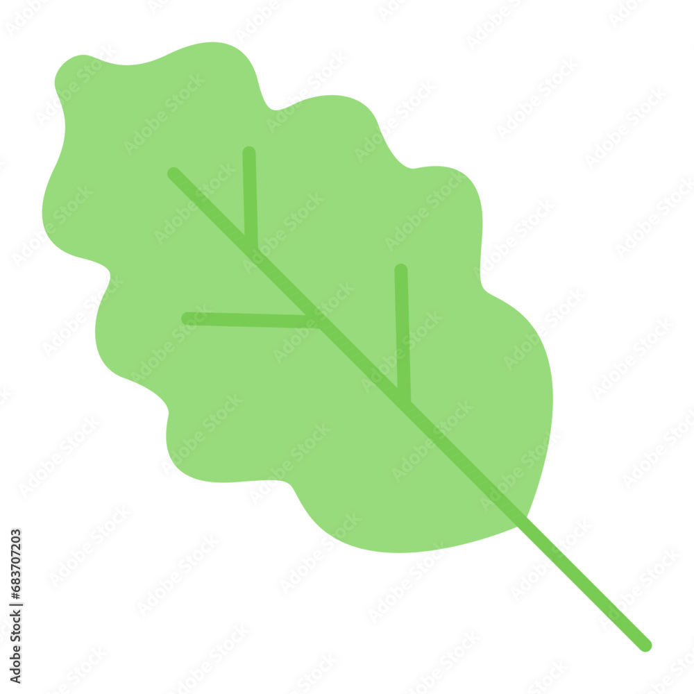 Oak Leaves Flat Multicolor Icon Oak Leaves Flat Multicolor Icon