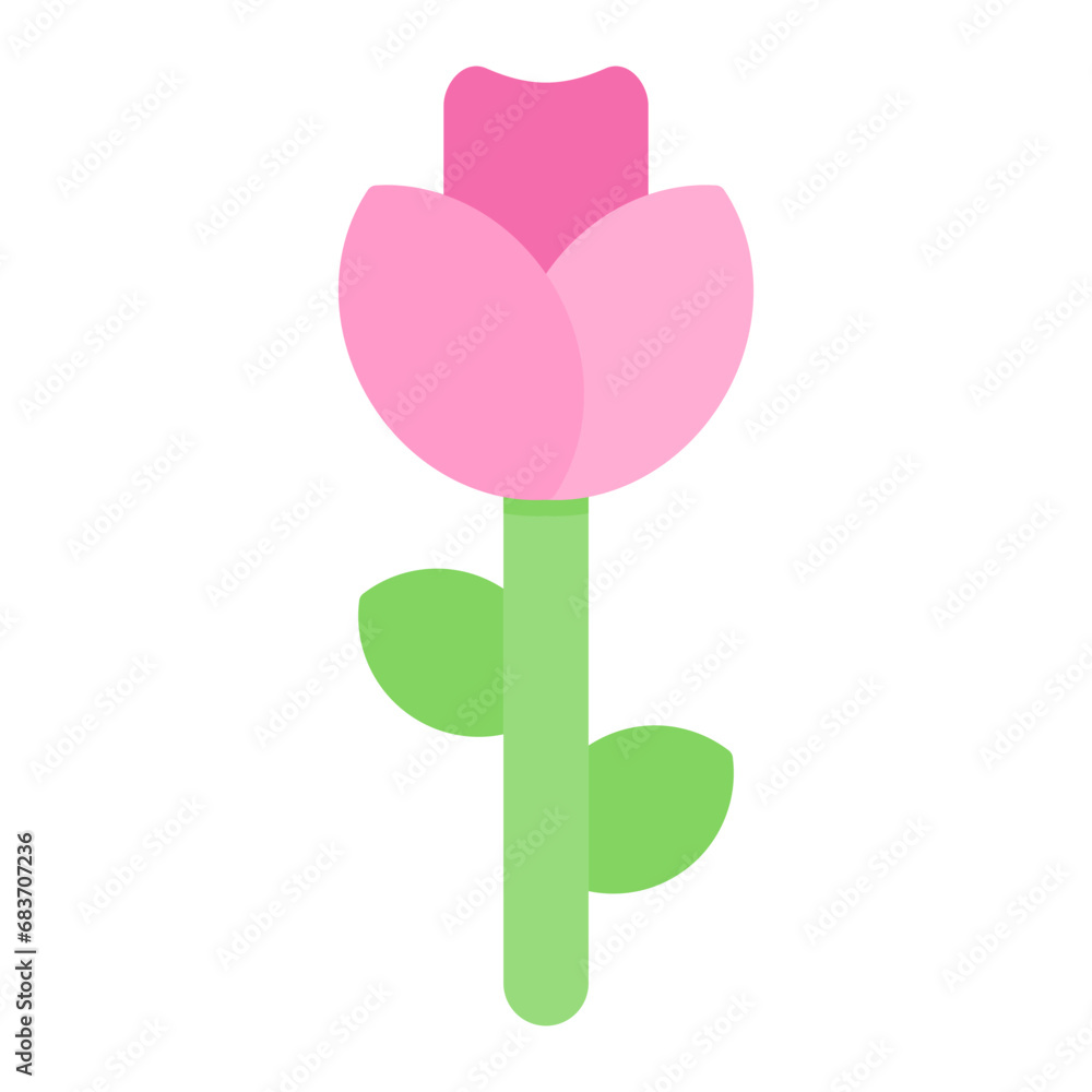 Fototapeta premium Rosebush Flat Multicolor Icon