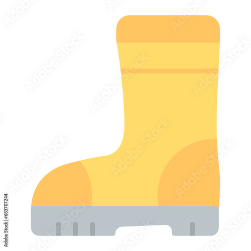Rubber Boots Flat Multicolor Icon