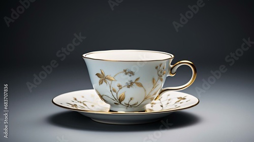 a cup on a saucer