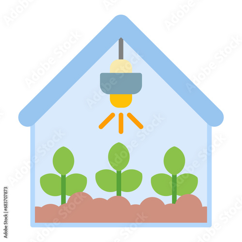 Greenhouse Flat Multicolor Icon
