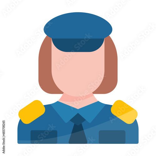 Policewoman Flat Multicolor Icon