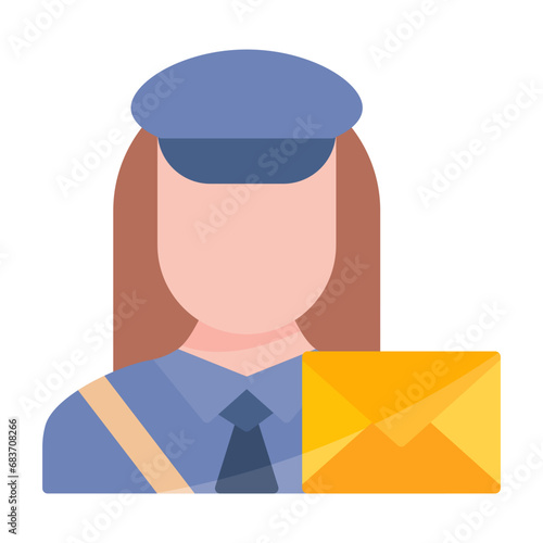 Postwoman Flat Multicolor Icon