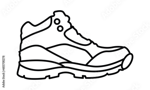 Boots outline icon symbol Flat vector illustration. Men's boots shoe glyph icon Hiking silhouette boots Flat vector illustration.
