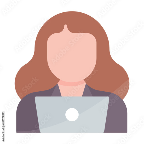Programmer Female Flat Multicolor Icon