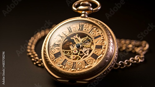 a gold watch with a face