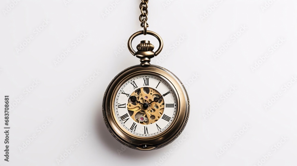 a clock on a chain