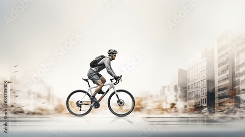 a man riding a bicycle © KWY