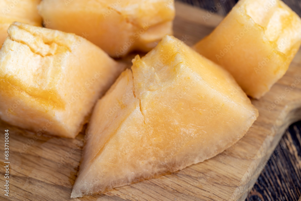 delicious soft and ripe food melon on the table delicious soft and ripe food melon on the table