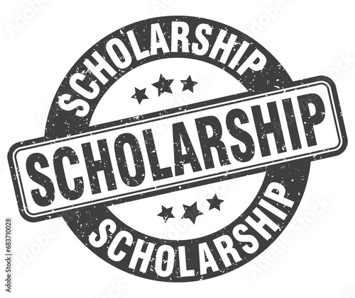 scholarship stamp. scholarship label. round grunge sign