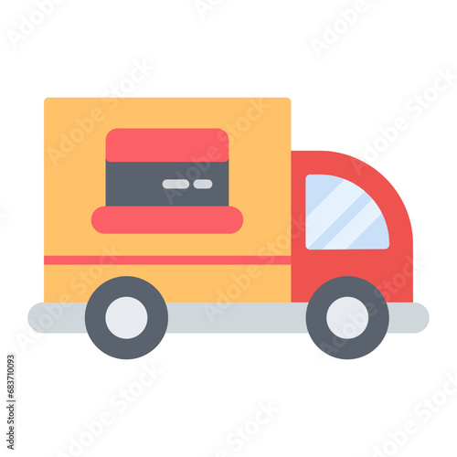 Food Truck Flat Multicolor Icon