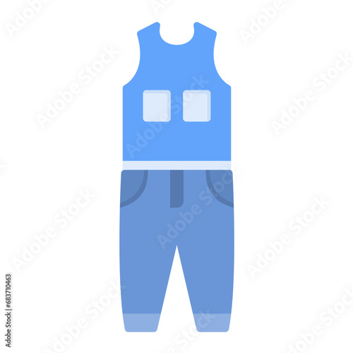 Coverall Clothes Flat Multicolor Icon